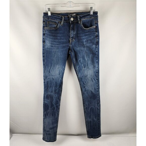 Serenede Jeans Mens 32x31 Blue Skinny Leg Wavy Design Denim - Picture 1 of 12